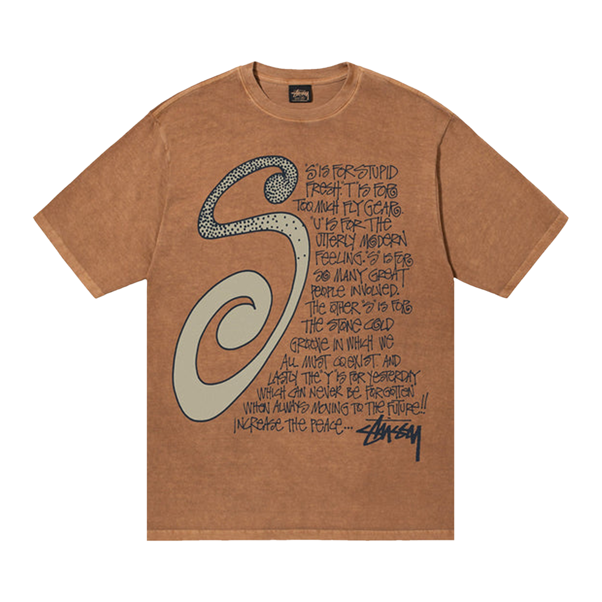 Pre-owned Stussy S Talk Pigment Dyed Tee 'almond' In Brown