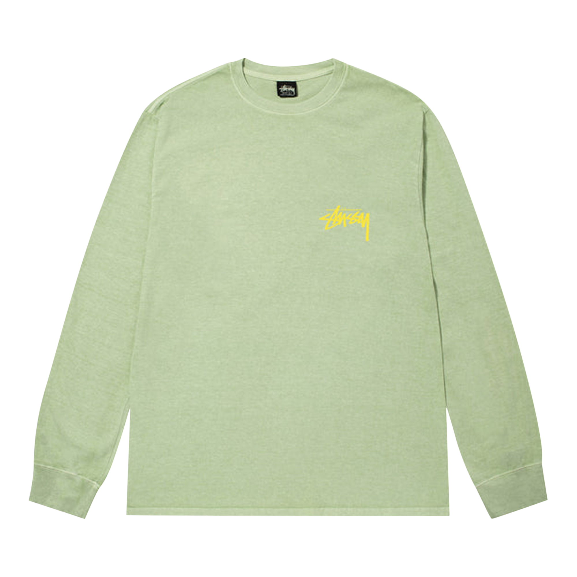 Pre-owned Stussy How We're Livin' Pigment Dyed Long-sleeve 'sage' In Green