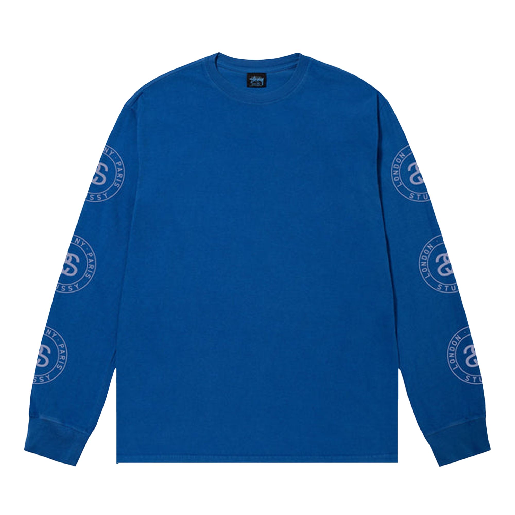 Pre-owned Stussy Seal Pigment Dyed Long-sleeve Tee 'blue' | Men's Size L