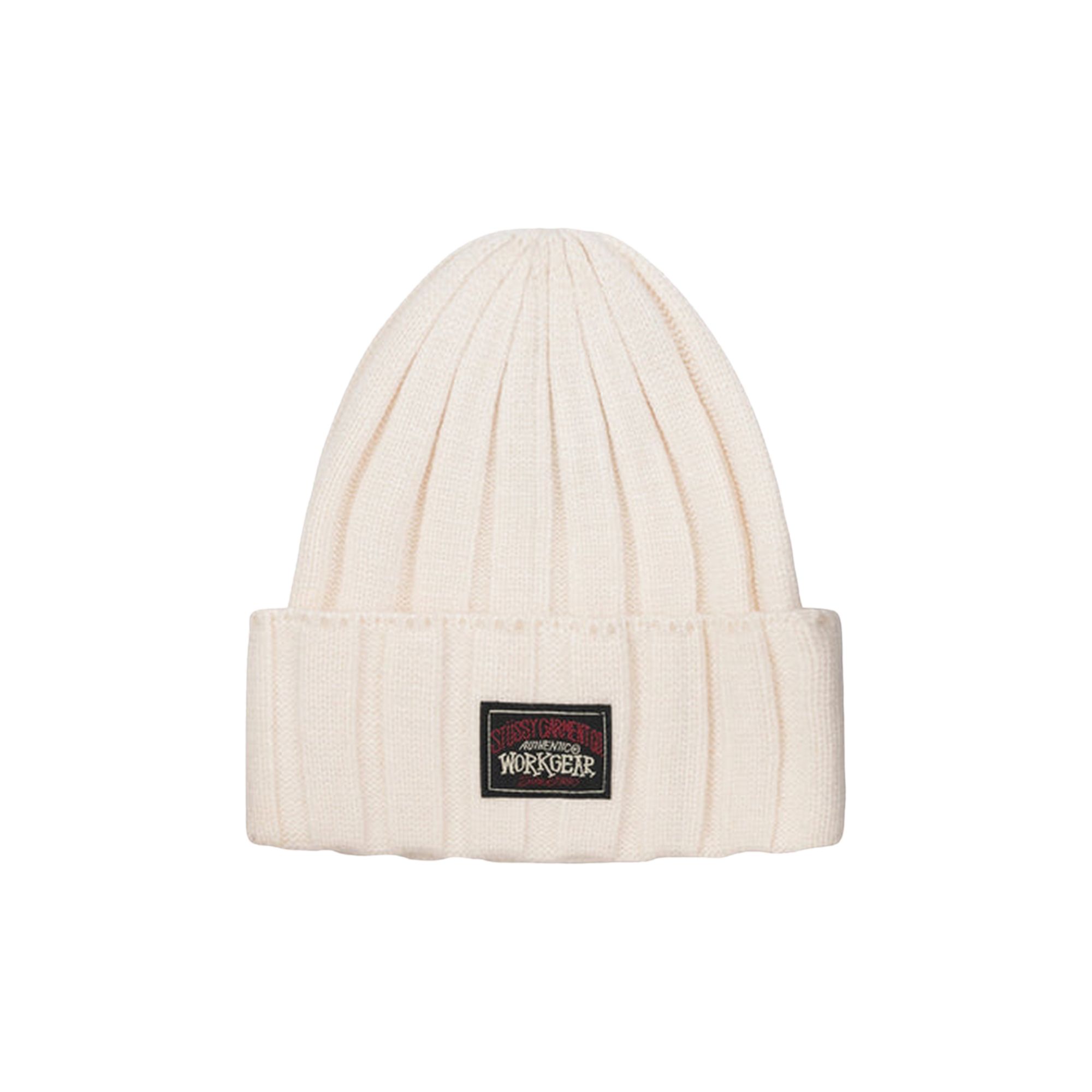 Pre-owned Stussy Workwear Cuff Beanie 'bone' | Cream | Men's Size Onesize In White