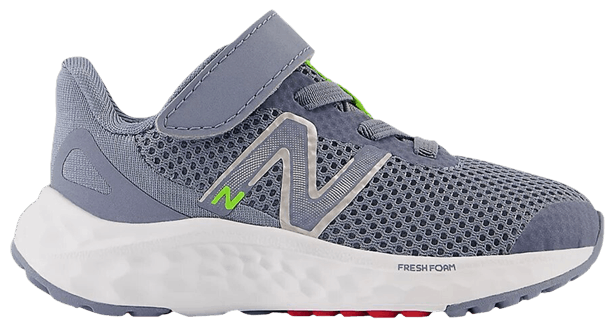 New Balance Fresh Foam Arishi v4 Bungee Lace Toddler X Wide Arctic Grey Pixel Green