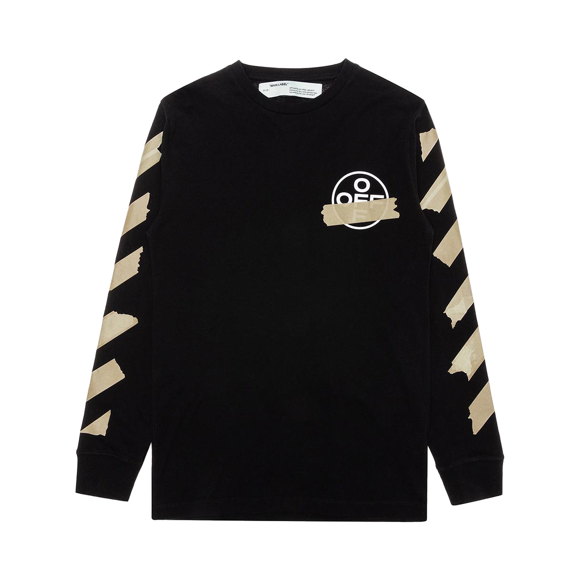 Pre-owned Off-white Tape Arrows Long Sleeve T-shirt 'black'
