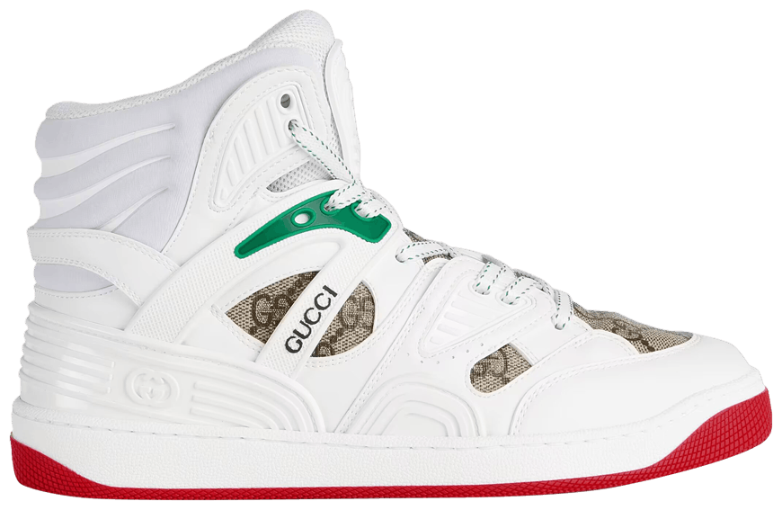 Buy Gucci Wmns Basket Sneaker High 'White Demetra Red' 676111 2SHG0