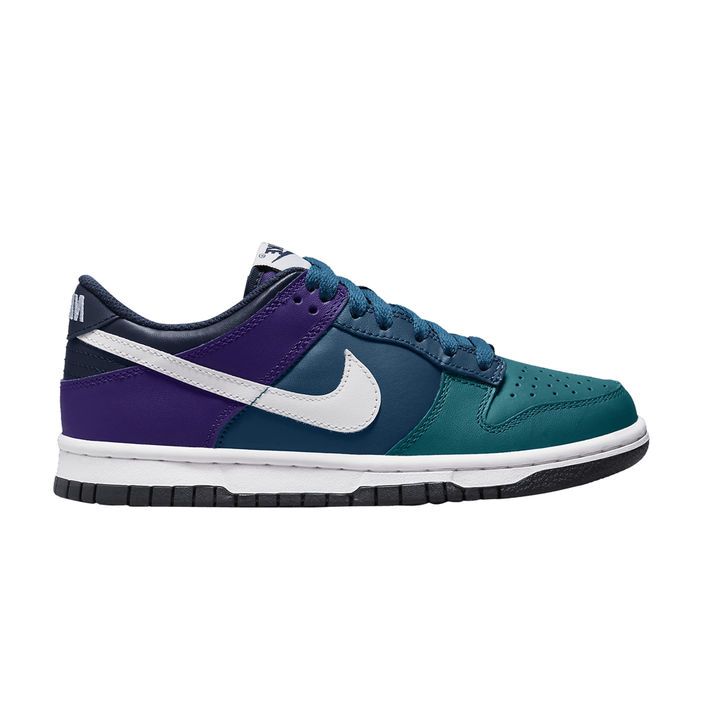 purple and turquoise dunks