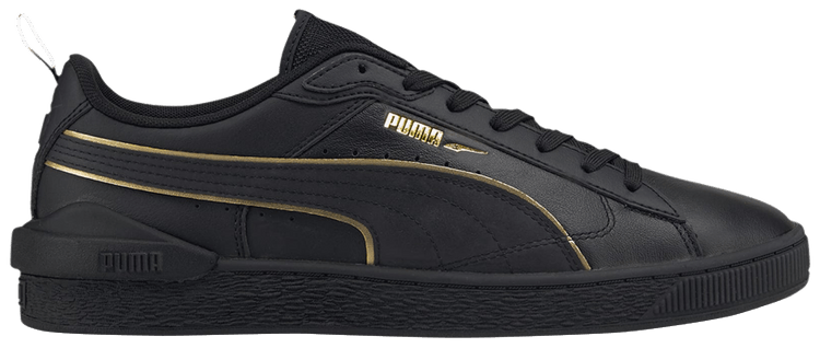 Puma Suede Bloc Liquid Metal   Black Team Gold