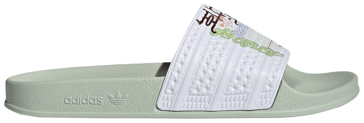 Green adilette slides on sale