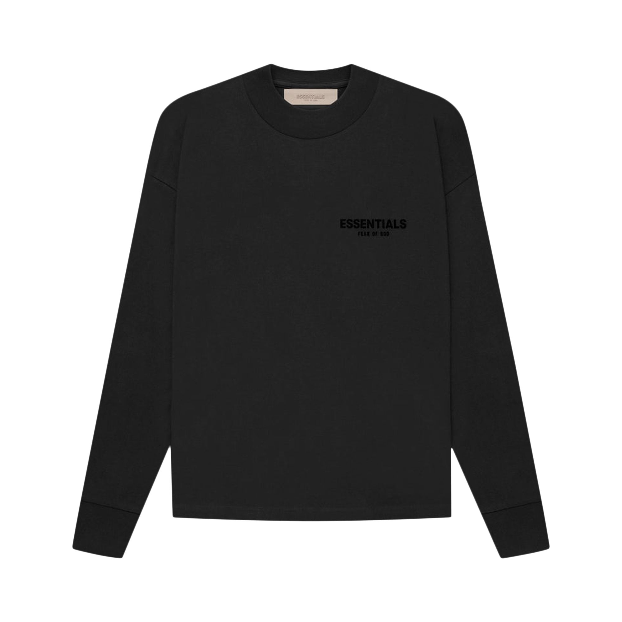Fear of God Essentials Long-Sleeve Tee 'Stretch Limo' | Black | Men's Size 2XS