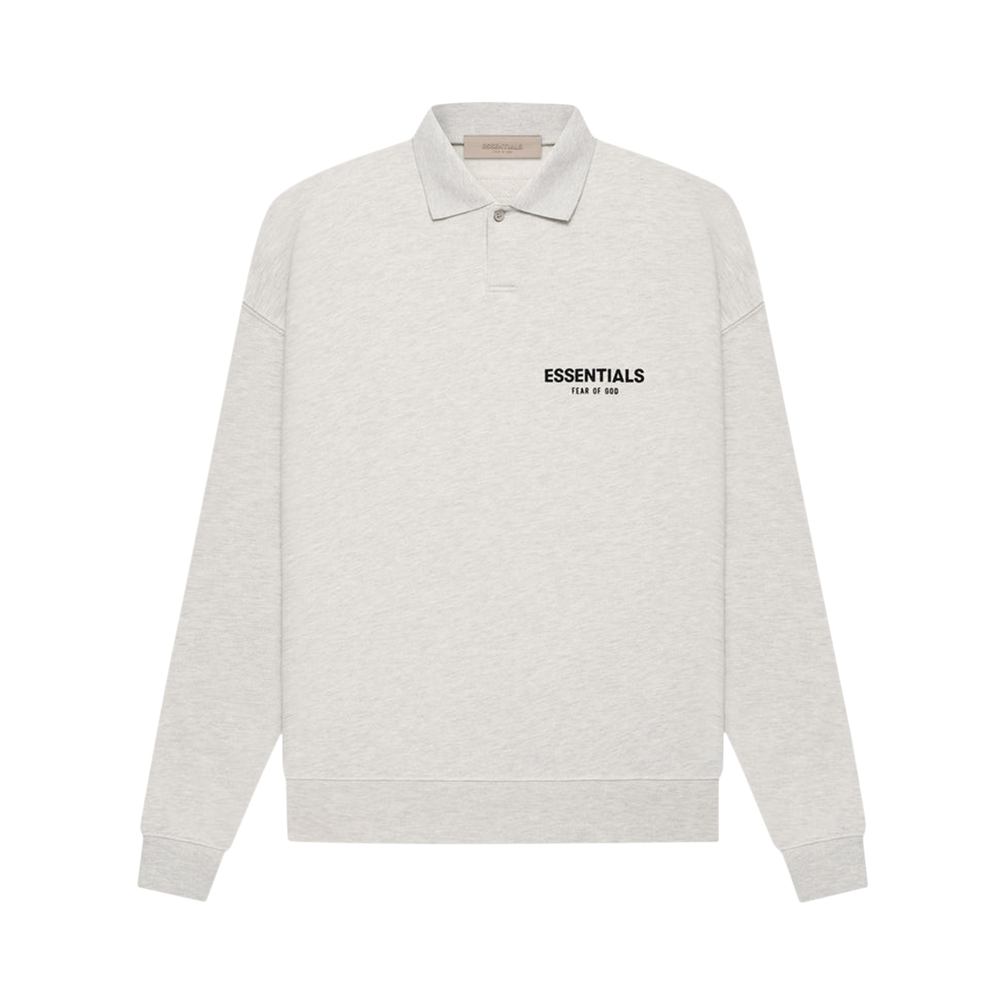 Pre-owned Essentials Fear Of God  Long-sleeve Polo 'light Oatmeal' In Grey
