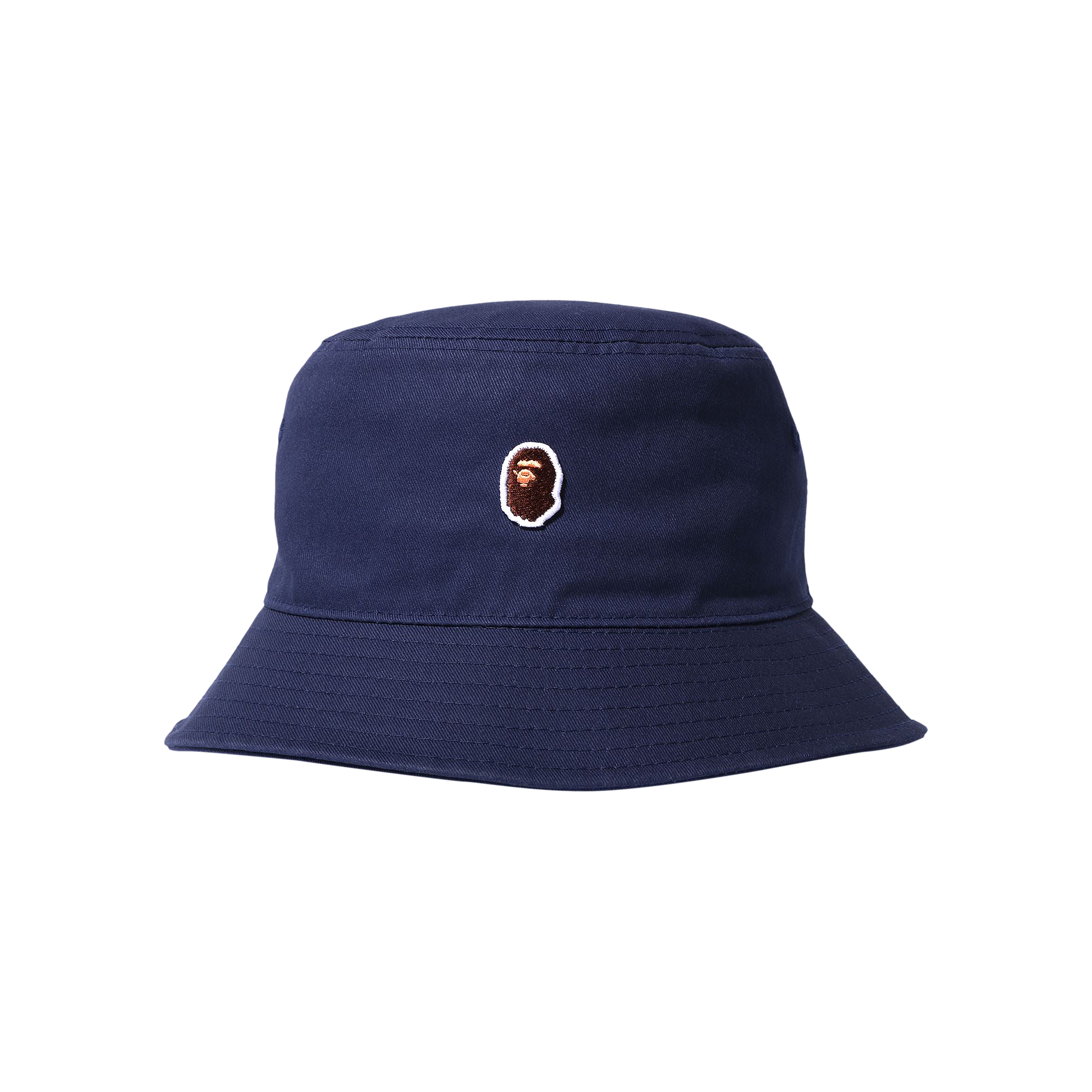Pre-owned Bape Ape Head One Point Bucket Hat 'navy' In Blue
