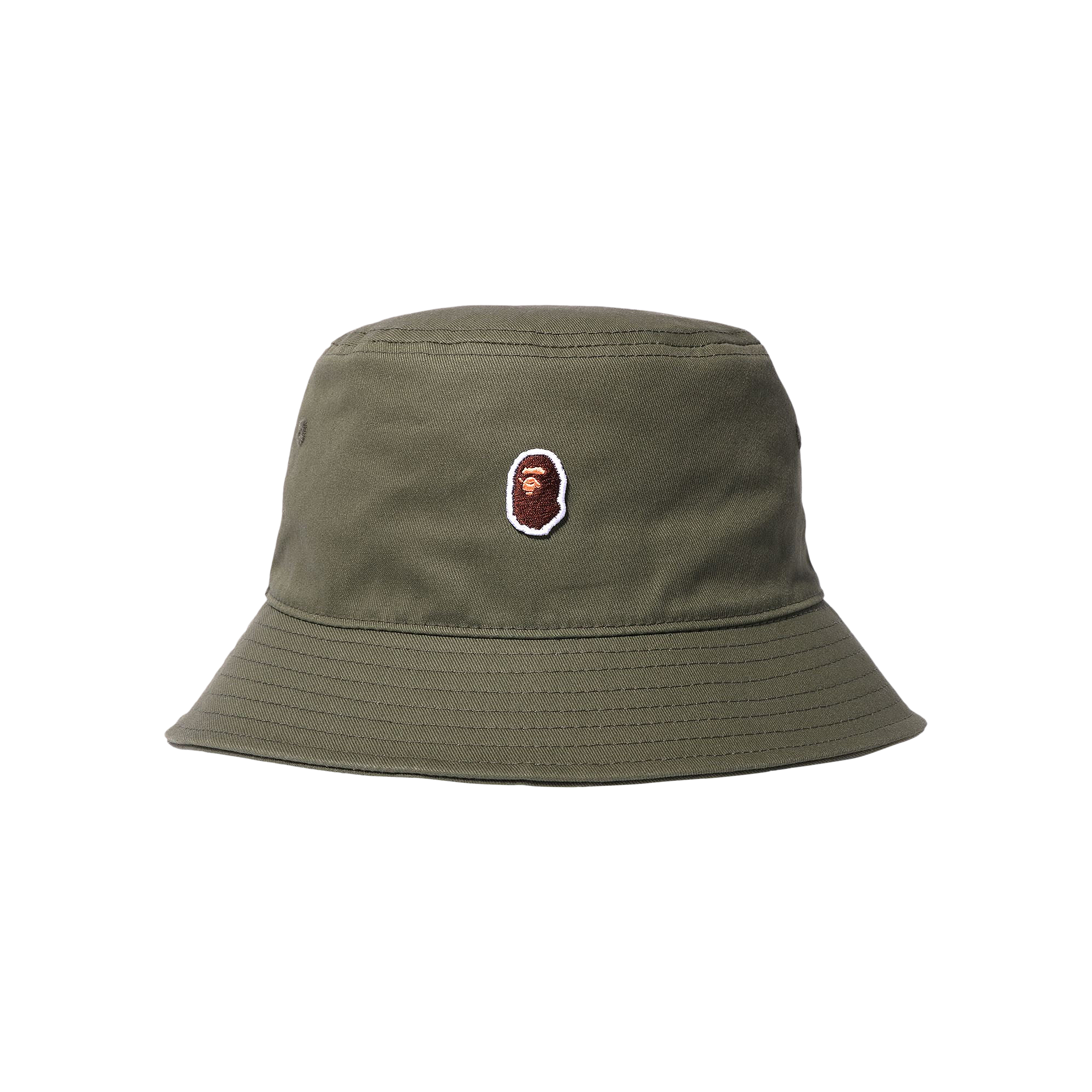 Pre-owned Bape Ape Head One Point Bucket Hat 'olive Drab' In Green