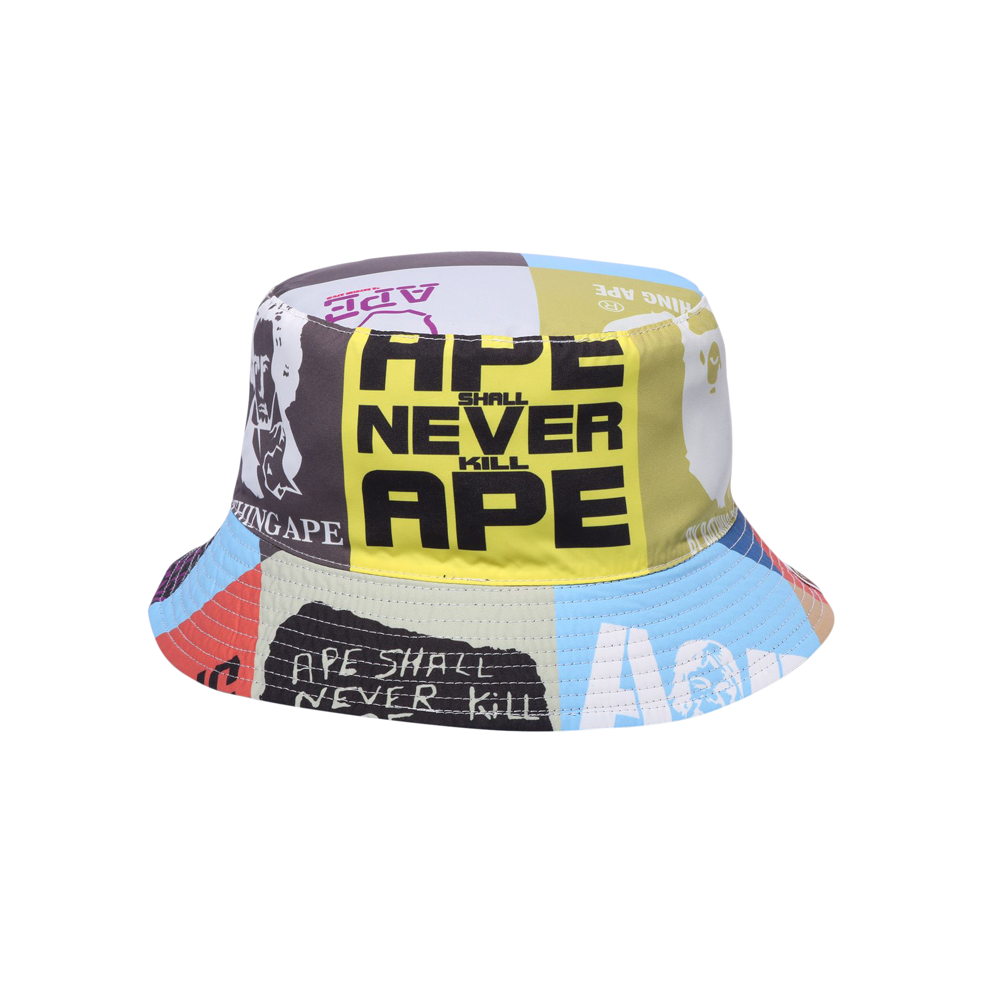 Pre-owned Bape Classic Logo Reversible Bucket Hat 'multicolor' In Multi-color