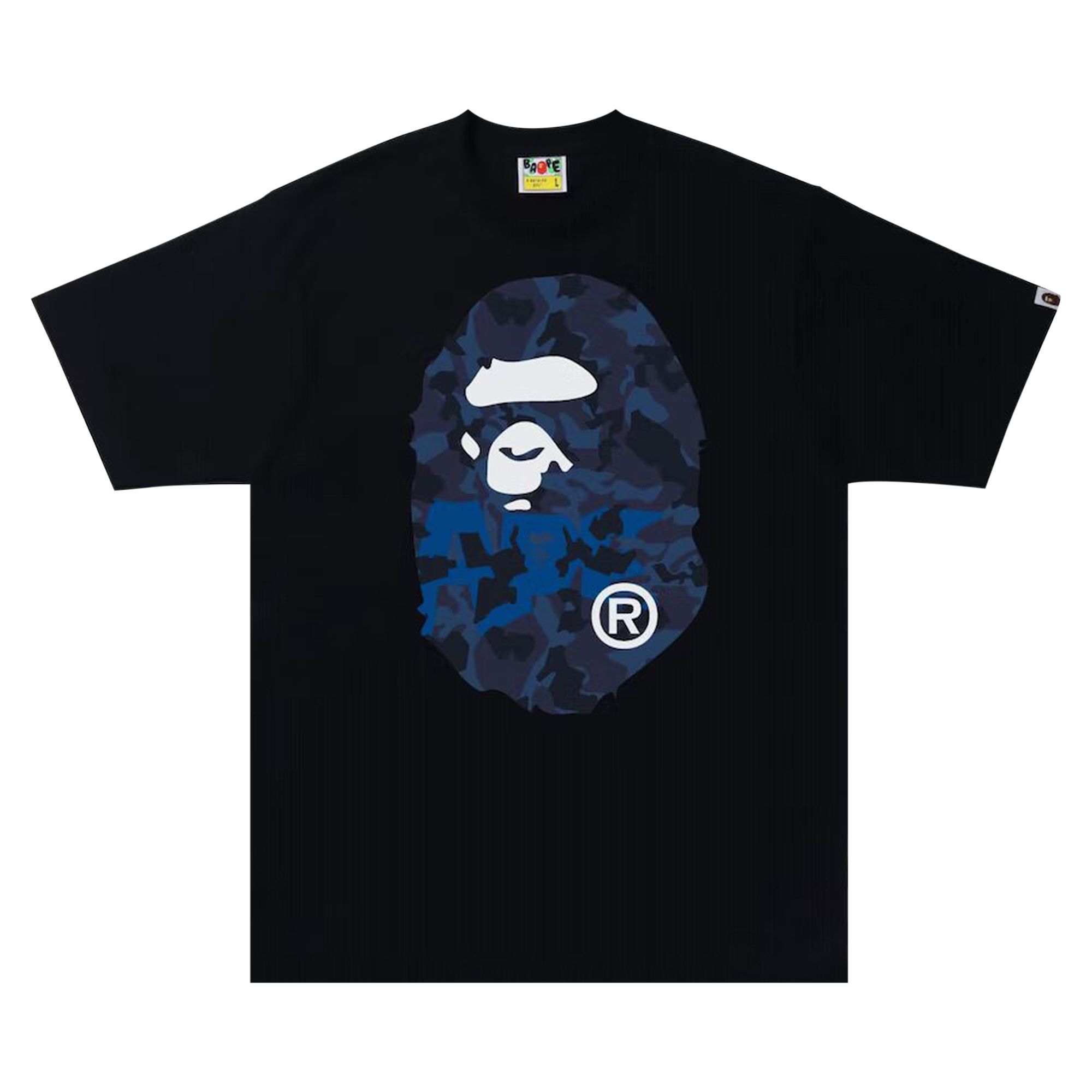 BAPE BAPE SAND CAMO BIG APE HEAD TEE 'BLACK/NAVY'