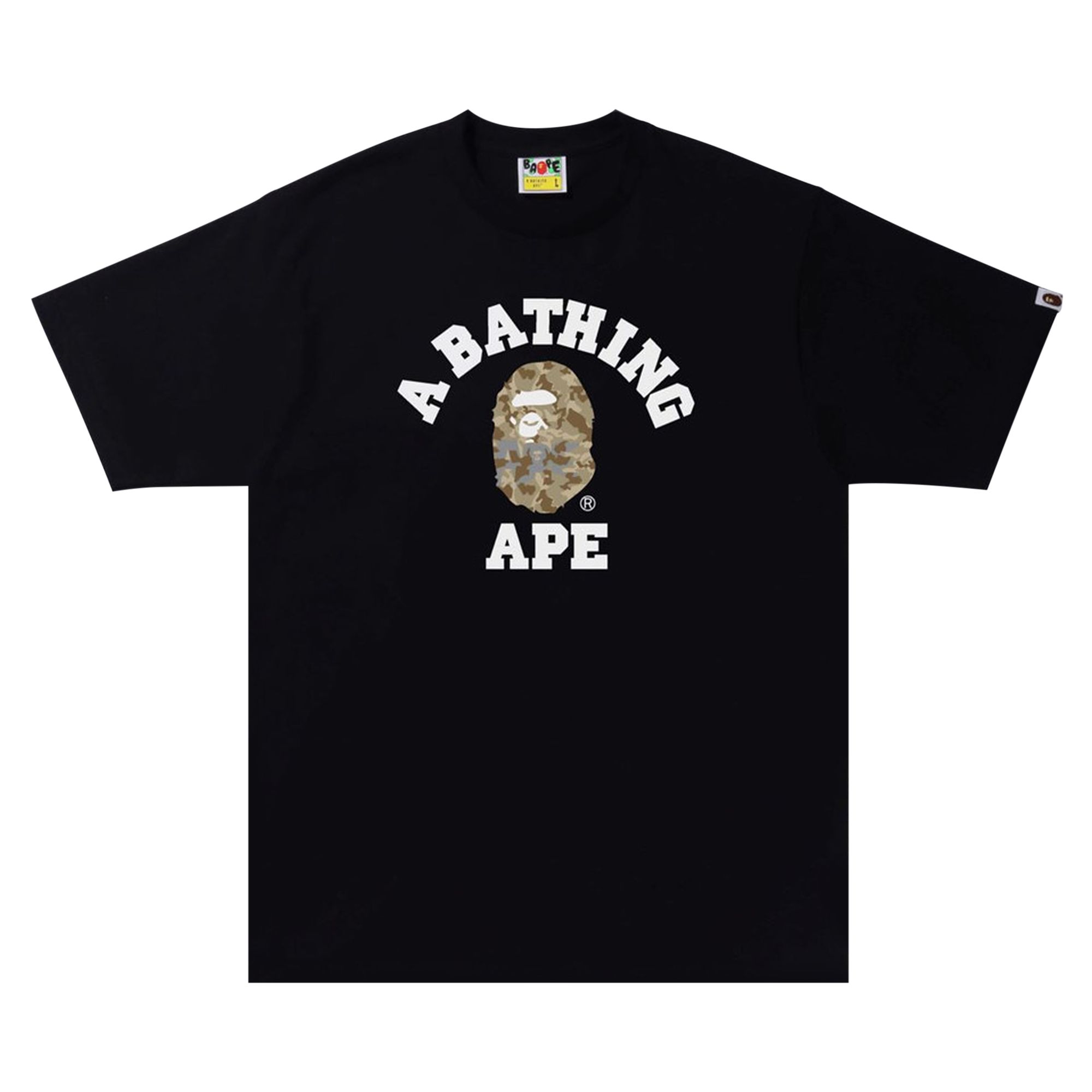 Pre-owned Bape Sand Camo College Tee 'black/beige' | Men's Size S