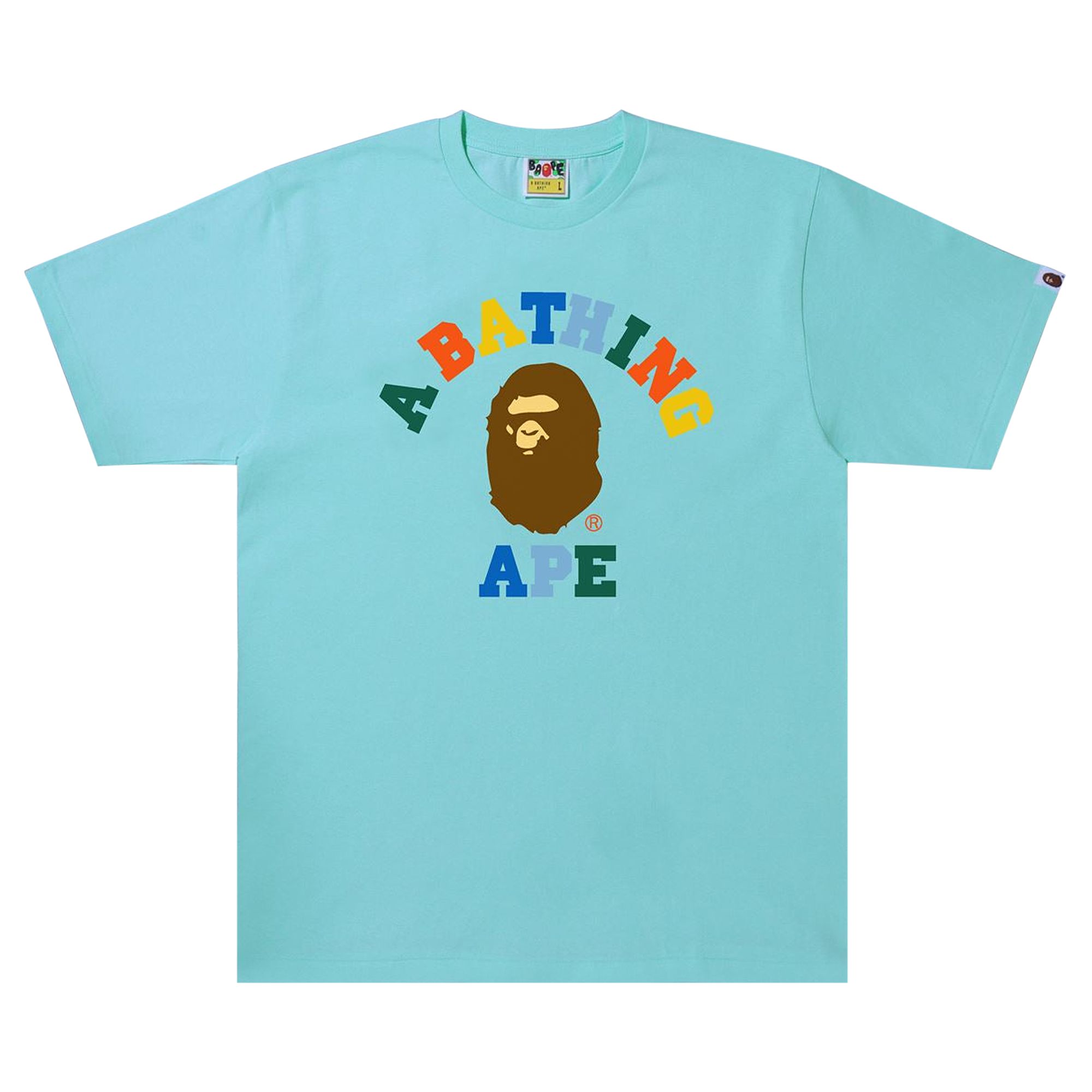 Pre-owned Bape Colors College Tee 'sax' | Blue | Men's Size L