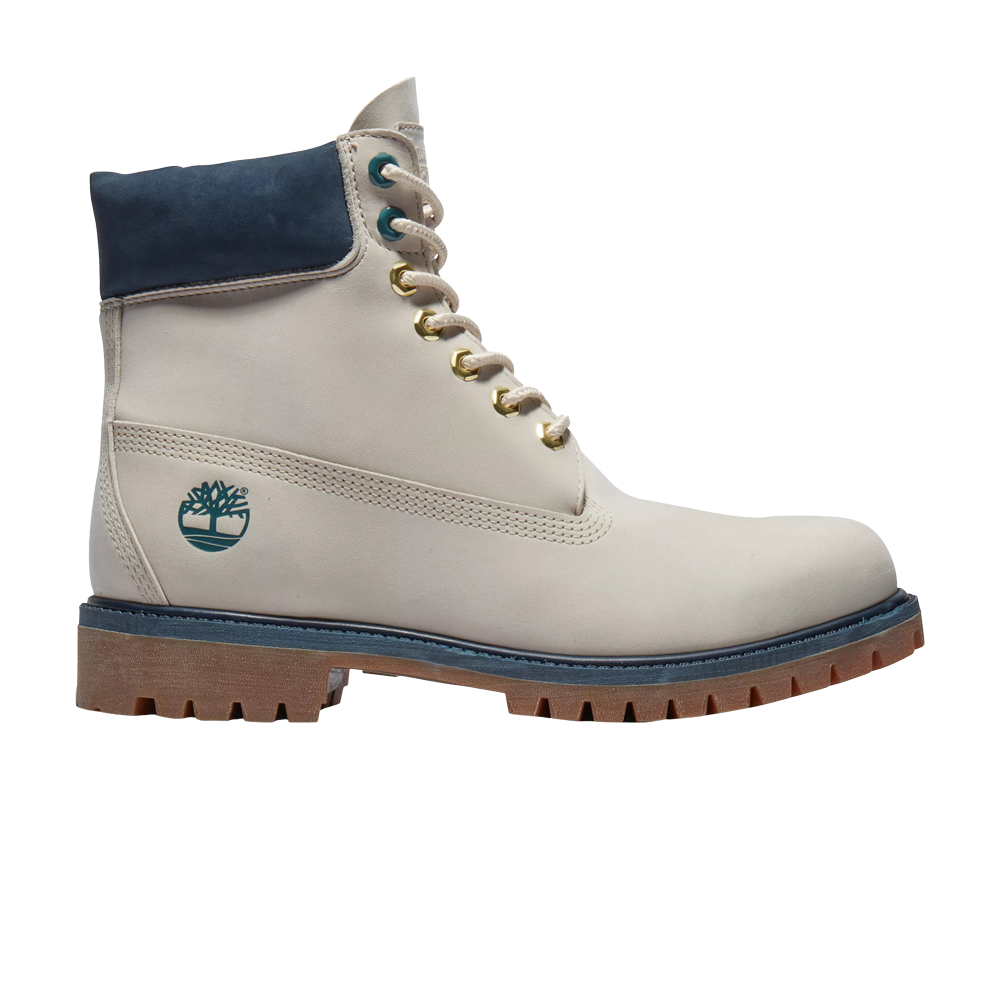 Pre-owned Timberland 6 Inch Premium Waterproof Boot 'white Navy'