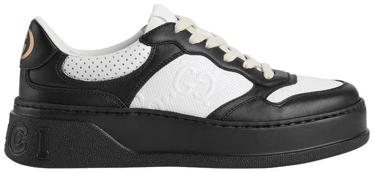 Gucci Wmns GG Embossed Sneaker Black White