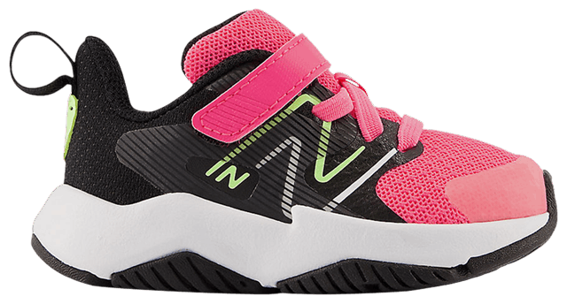 New Balance Rave Run v2 Bungee Lace Top Strap Toddler X Wide Neon Pink Phantom