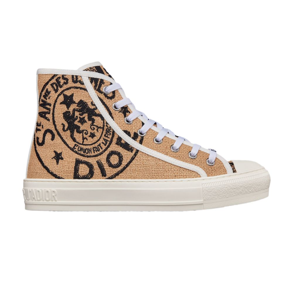 Pre-owned Dior Wmns Walk'n' High 'union Print - Raw Beige' | Tan | Women's Size 38 In Brown