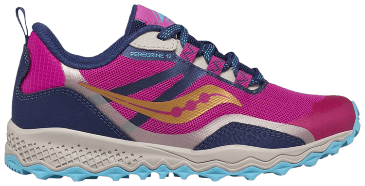 Saucony Peregrine 12 Shield Big Kid Navy Turquoise Pink