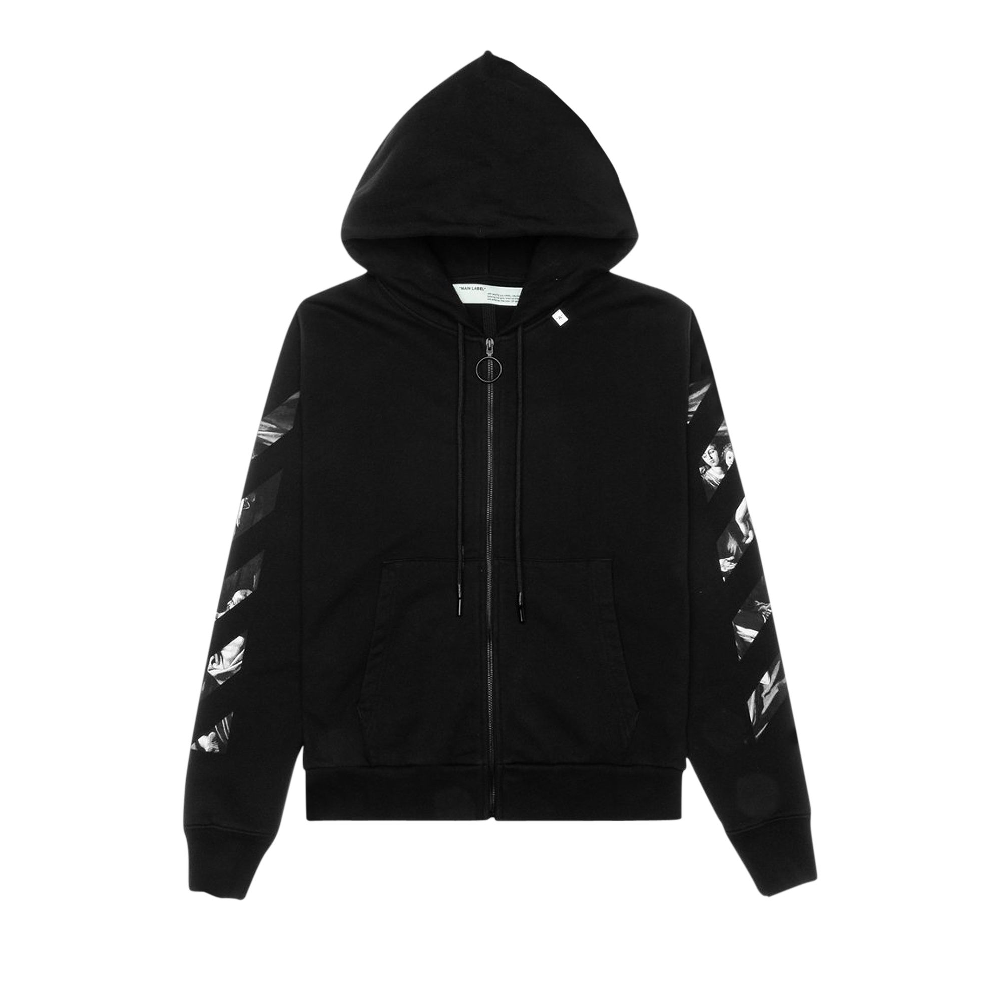 Off-White Caravaggio Square Slim Zip Hoodie 'Black/Multicolor' | Men's Size S