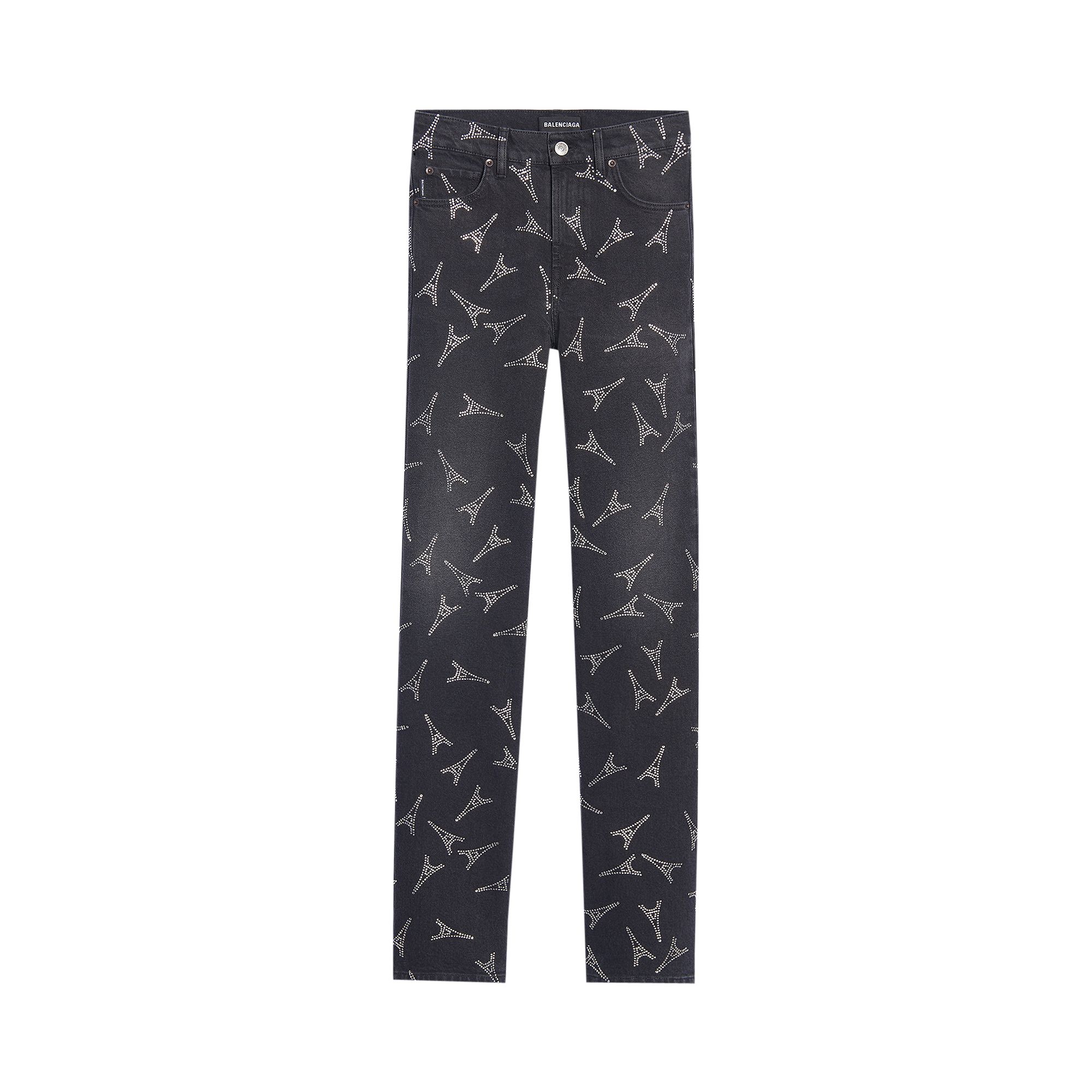 Balenciaga Eiffel Tower Print Slim Jeans 'Black' | Men's Size 28