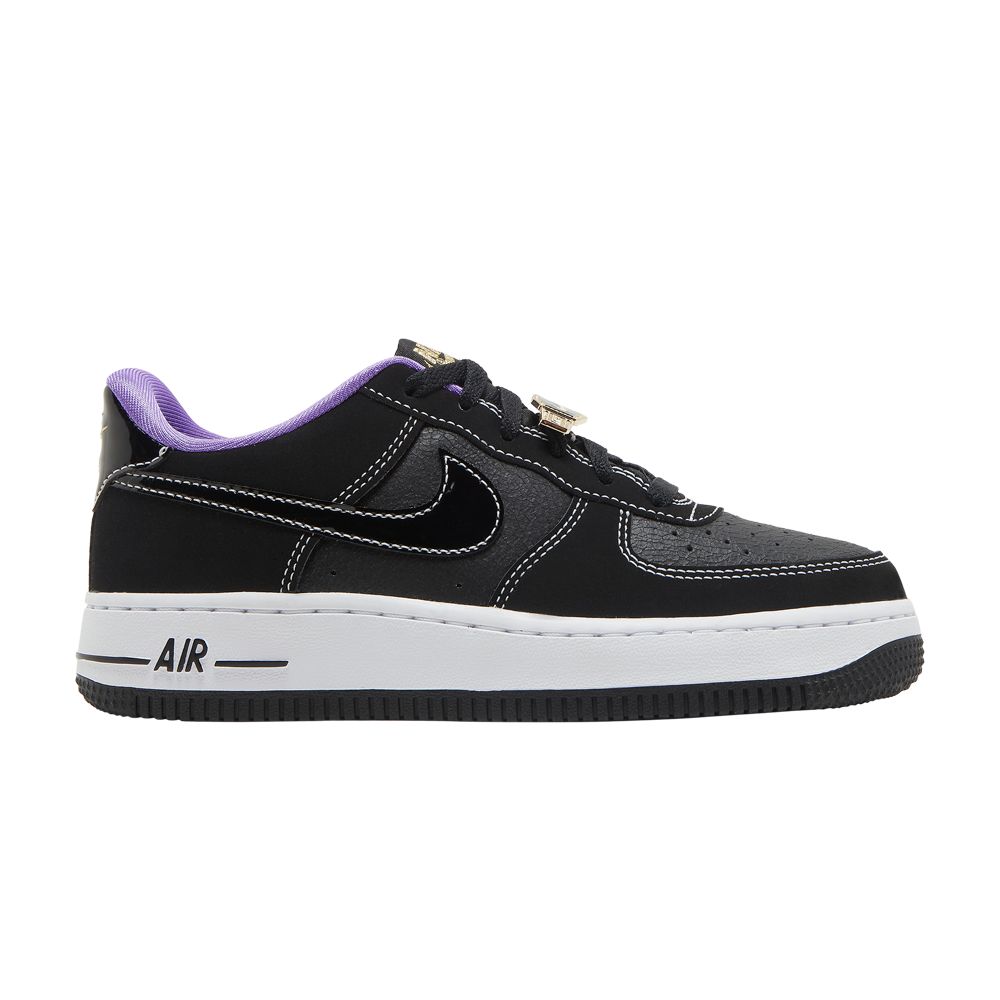 Pre-owned Nike Air Force 1 Lv8 Gs 'world Champ - Lakers' | Black | Kid's Size 5