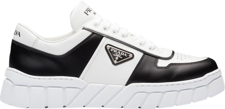 Prada Leather Sneakers 'White Black'