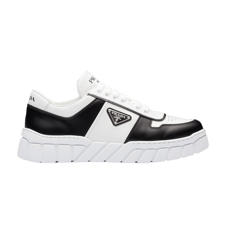 Buy Prada Leather Sneakers White Black 2EE378 3LJ6 F0964 GOAT