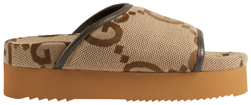 Buy Gucci Wmns Jumbo GG Platform Slide 'Camel Ebony Monogram' 700301