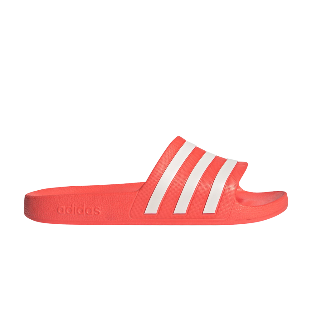 Pre-owned Adidas Originals Adilette Aqua Slide 'solar Red White'