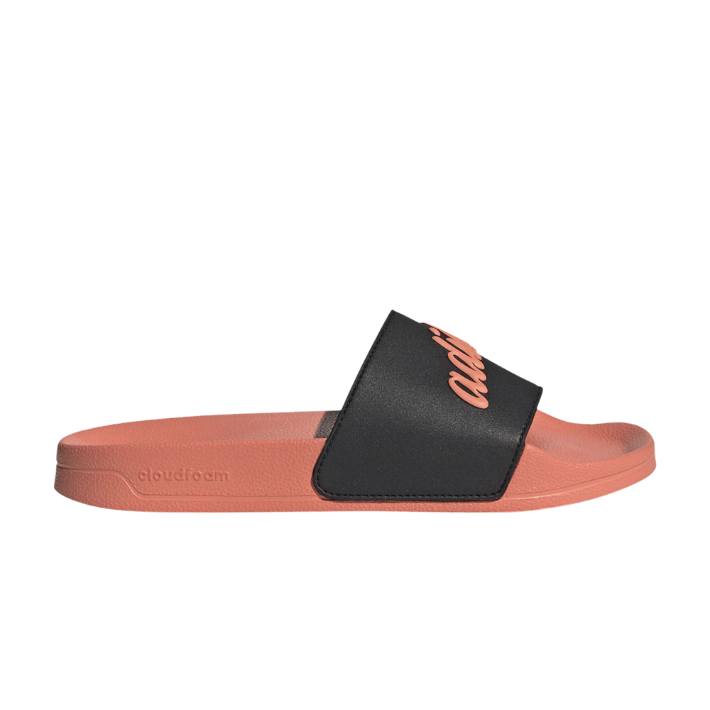 Pre-owned Adidas Originals Wmns Adilette Shower Slide 'semi Coral Fusion Black' In Pink