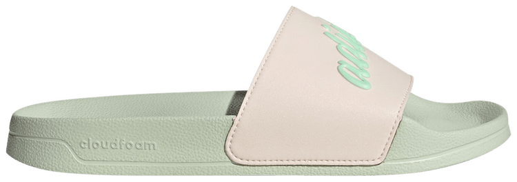 Adidas cloudfoam adilette slides green on sale