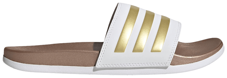 White and gold adidas slides on sale