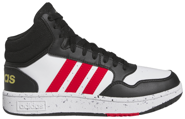 Adidas Hoops Mid J Black White Vivid Red