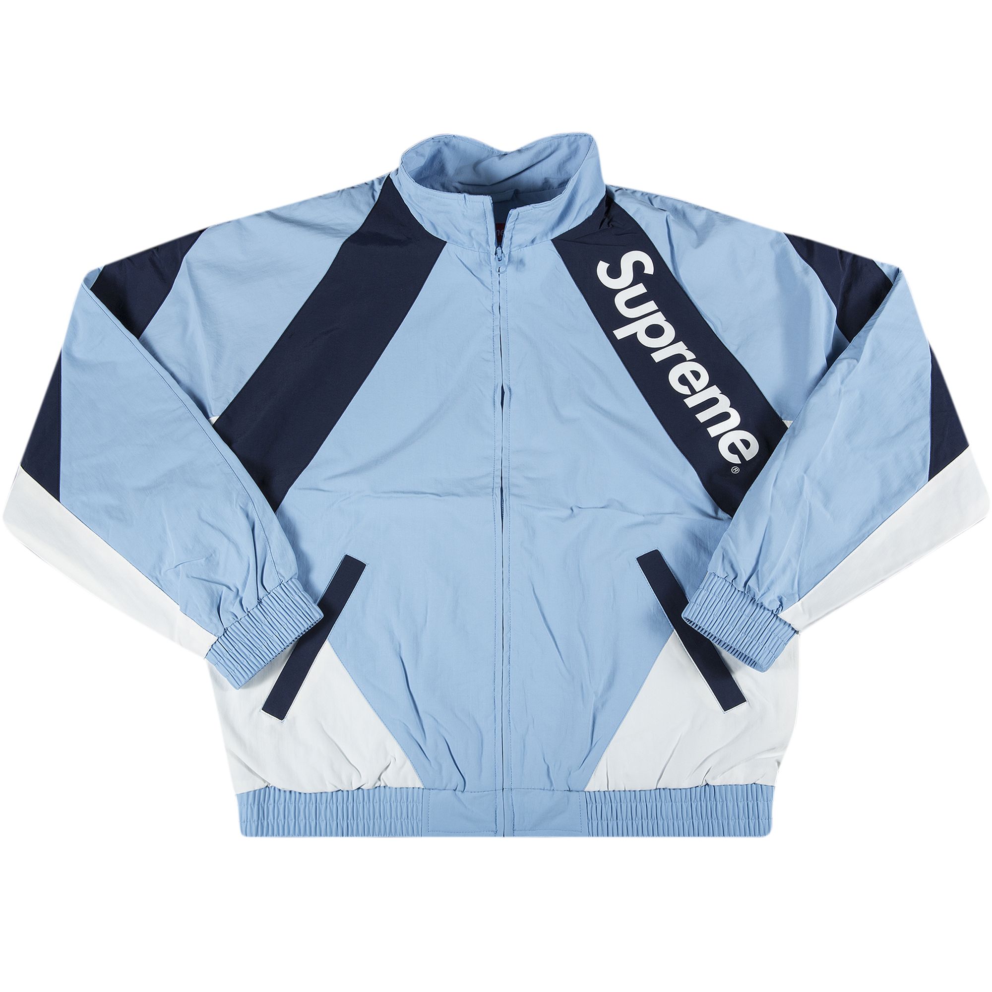 Supreme Paneled Track Jacket 'Light Blue' | Men's Size L