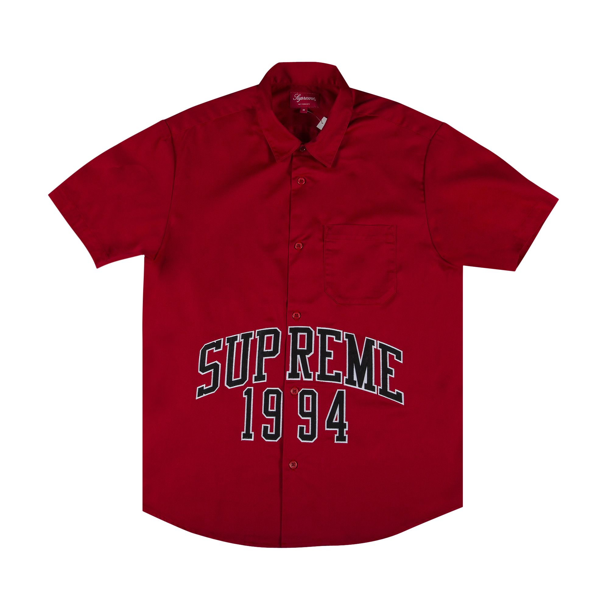 Pre-owned Supreme Arc Logo Short-sleeve Work Shirt 'red' | Men's Size M