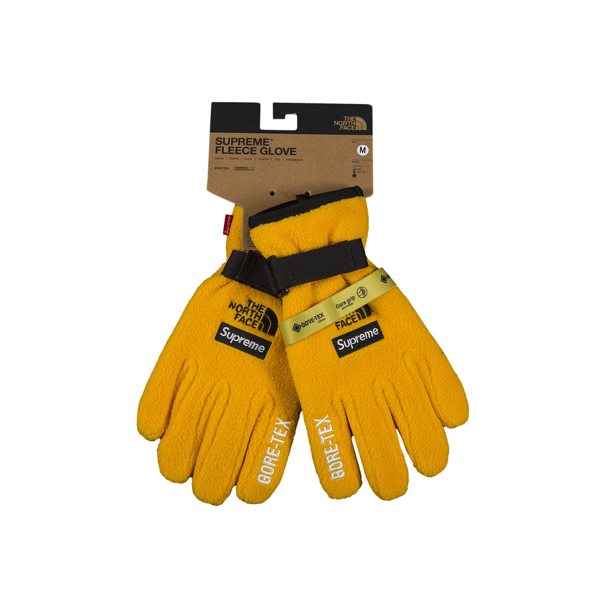 Pre-owned Supreme X The North Face Rtg Fleece Glove 'gold' | Men's Size L