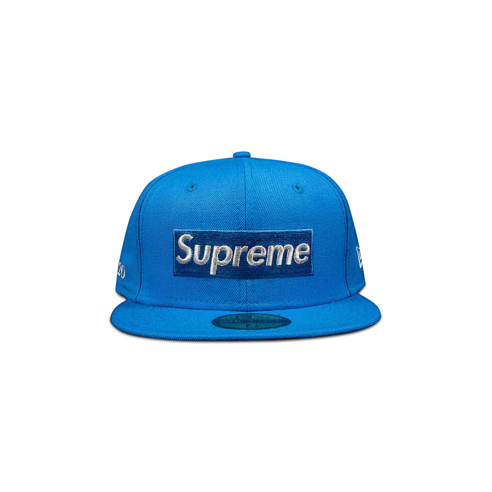 Supreme $1M Metallic Box Logo New Era 'Light Blue' | Men's Size 7.5