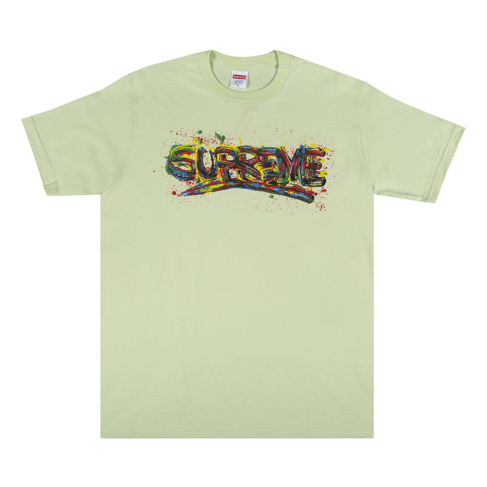Supreme Paint Logo Tee 'Pale Mint' | Green | Men's Size M