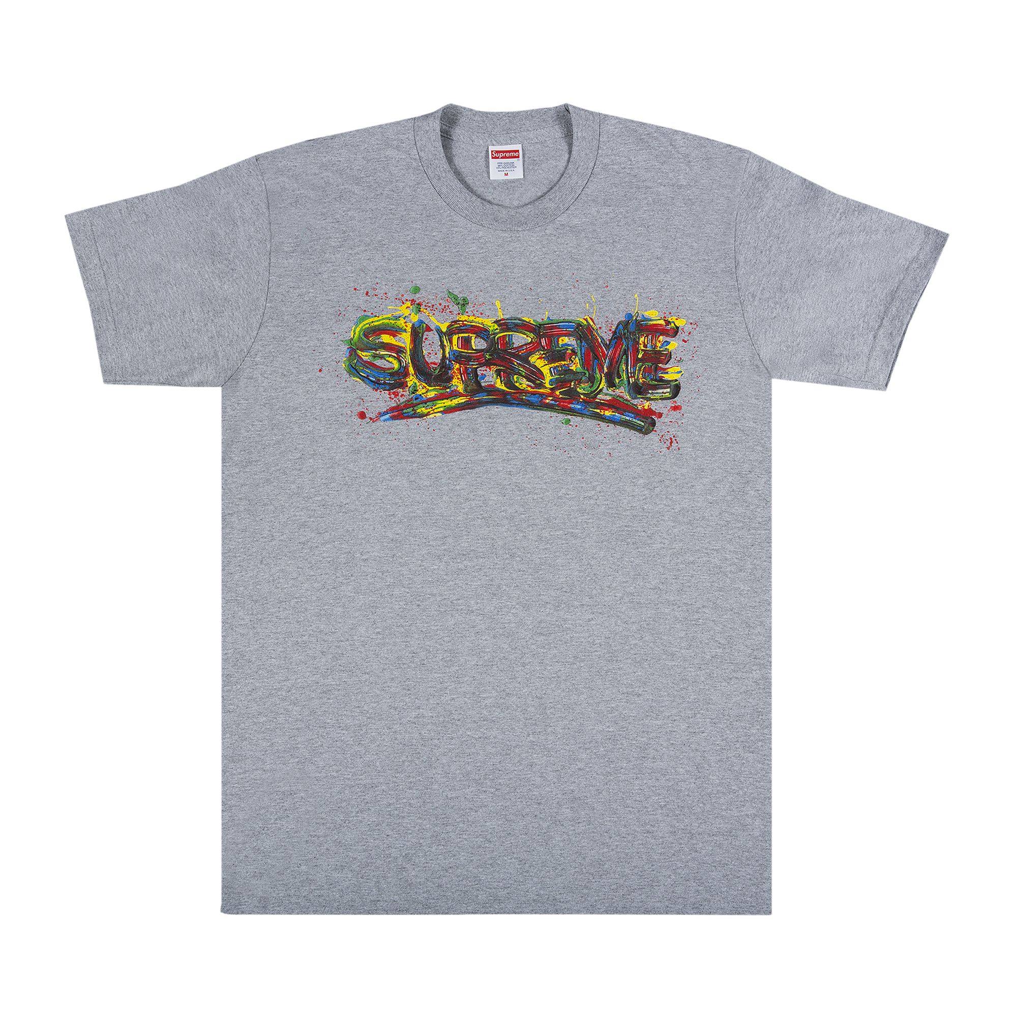 Supreme Paint Logo Tee 'Heather Grey' | Men's Size XL