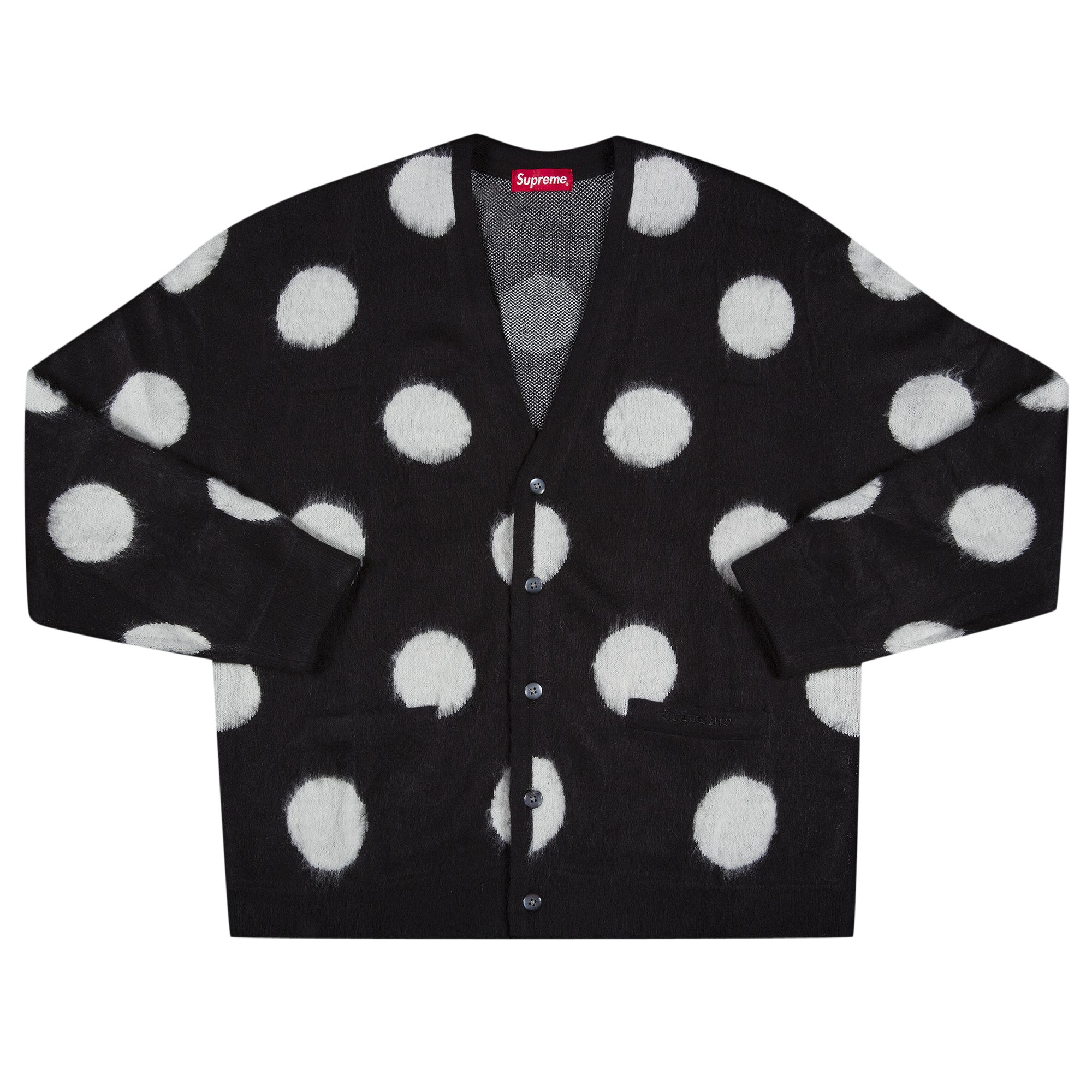 Supreme Brushed Polka Dot Cardigan 'Black' | Men's Size M