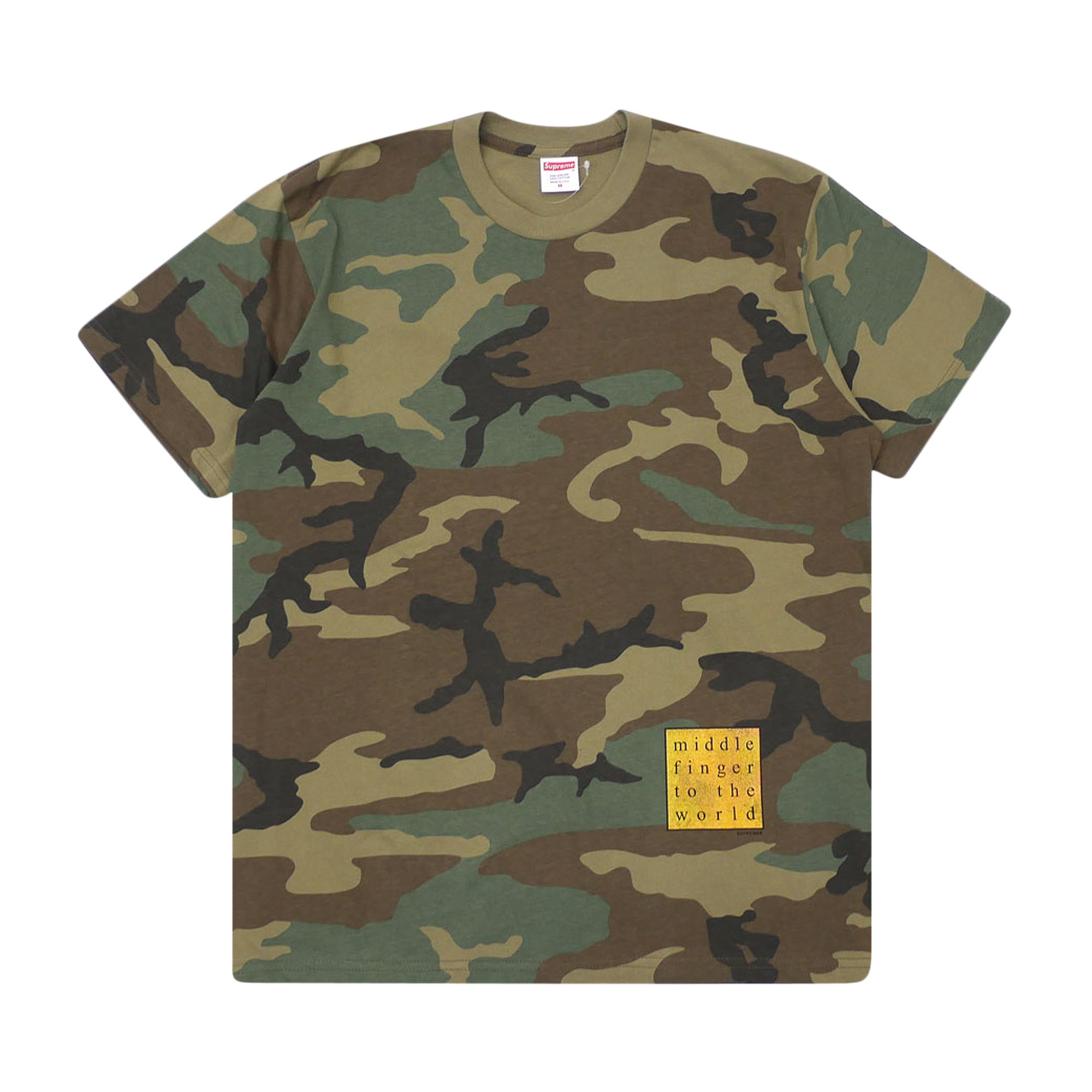 Supreme Middle Finger to the World Tee 'Woodland Camo' | Multi-Color | Men's Size S