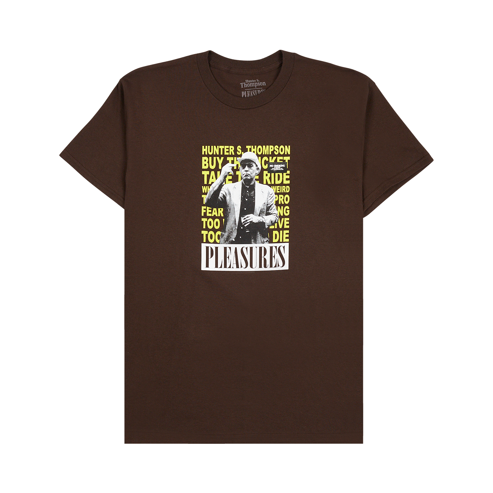 Pre-owned Pleasures No Smoking T-shirt 'brown'