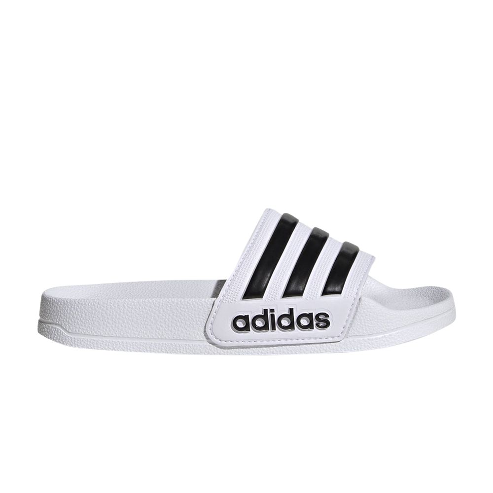Pre-owned Adidas Originals Adidas Adilette Shower Slide J 'white Black' | Kid's Size 6