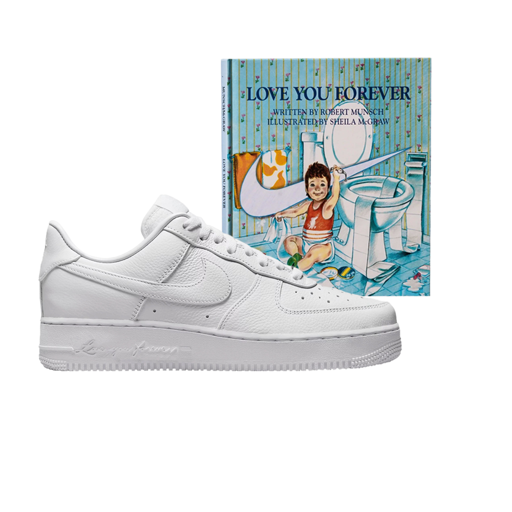 Pre-owned Nike Nocta X Air Force 1 Low 'certified Lover Boy' With Love You Forever Book In White