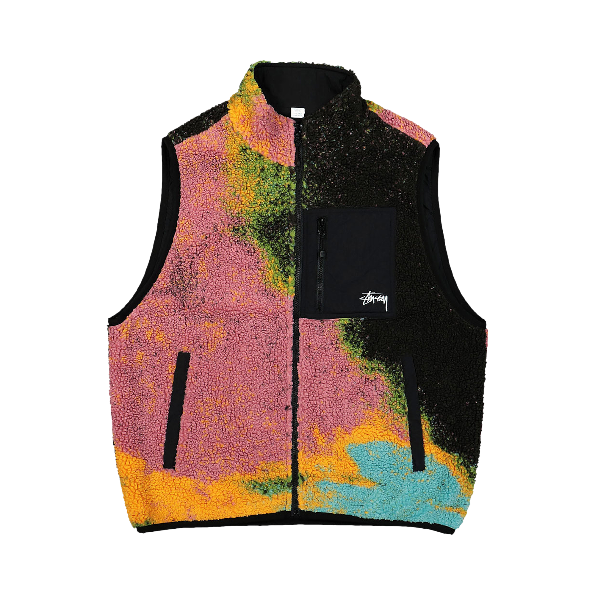 Pre-owned Stussy Jacquard Dye Sherpa Vest 'berry' In Pink