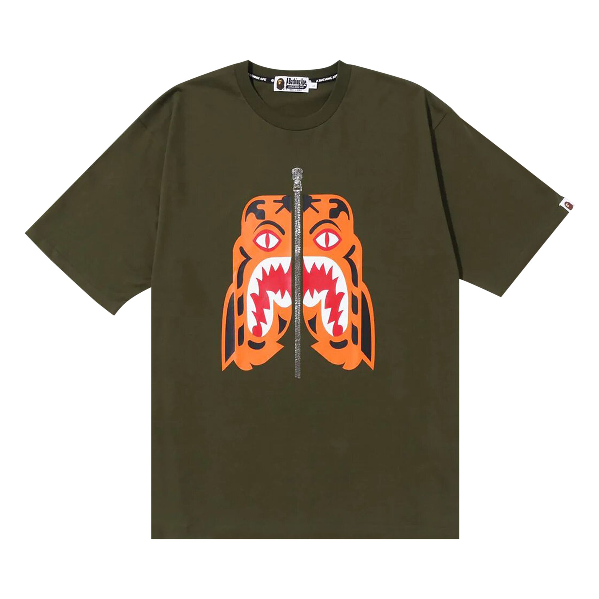 Pre-owned Bape Tiger Relaxed Fit Tee 'green' | Men's Size M