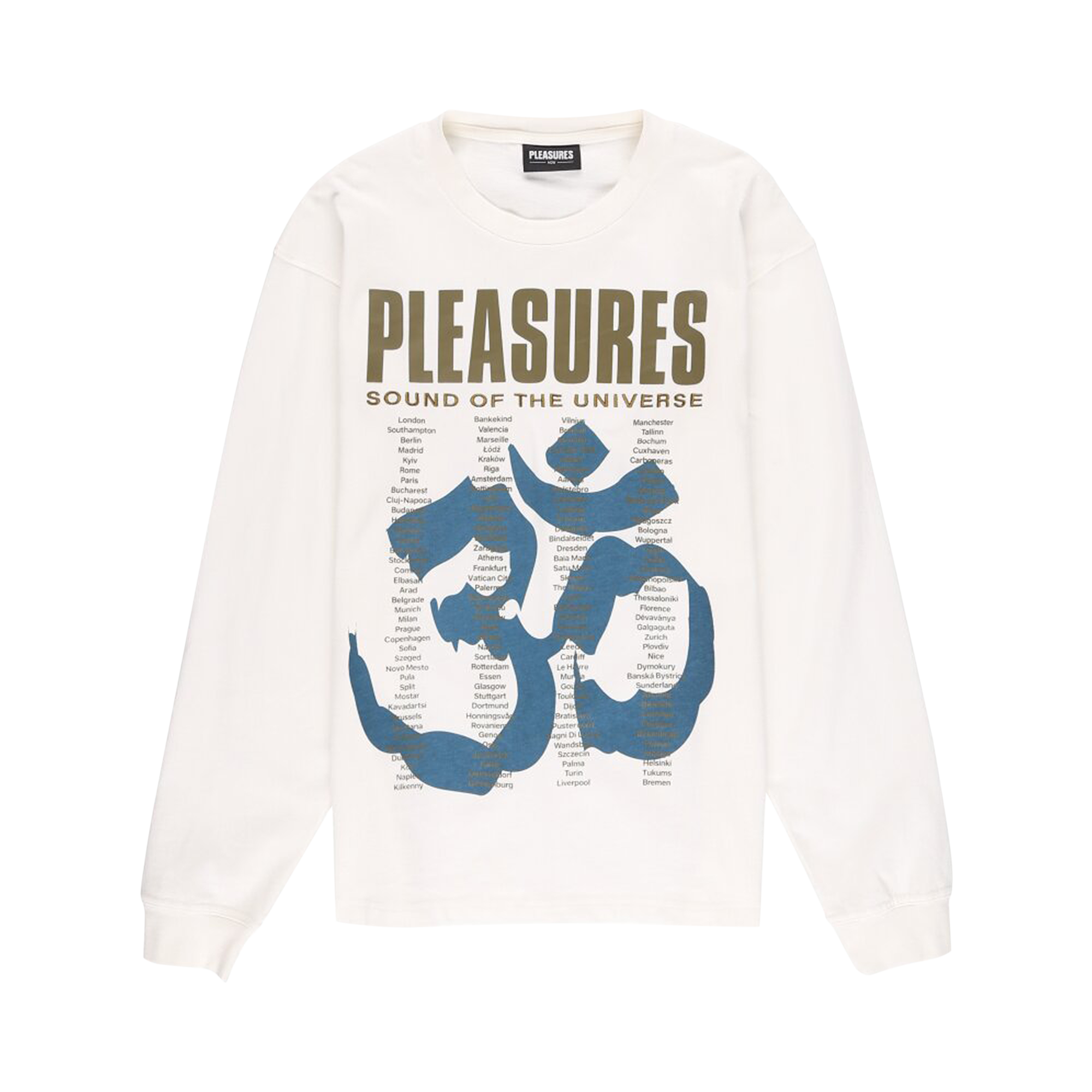 Pre-owned Pleasures Universe Long-sleeve T-shirt 'natural' In White