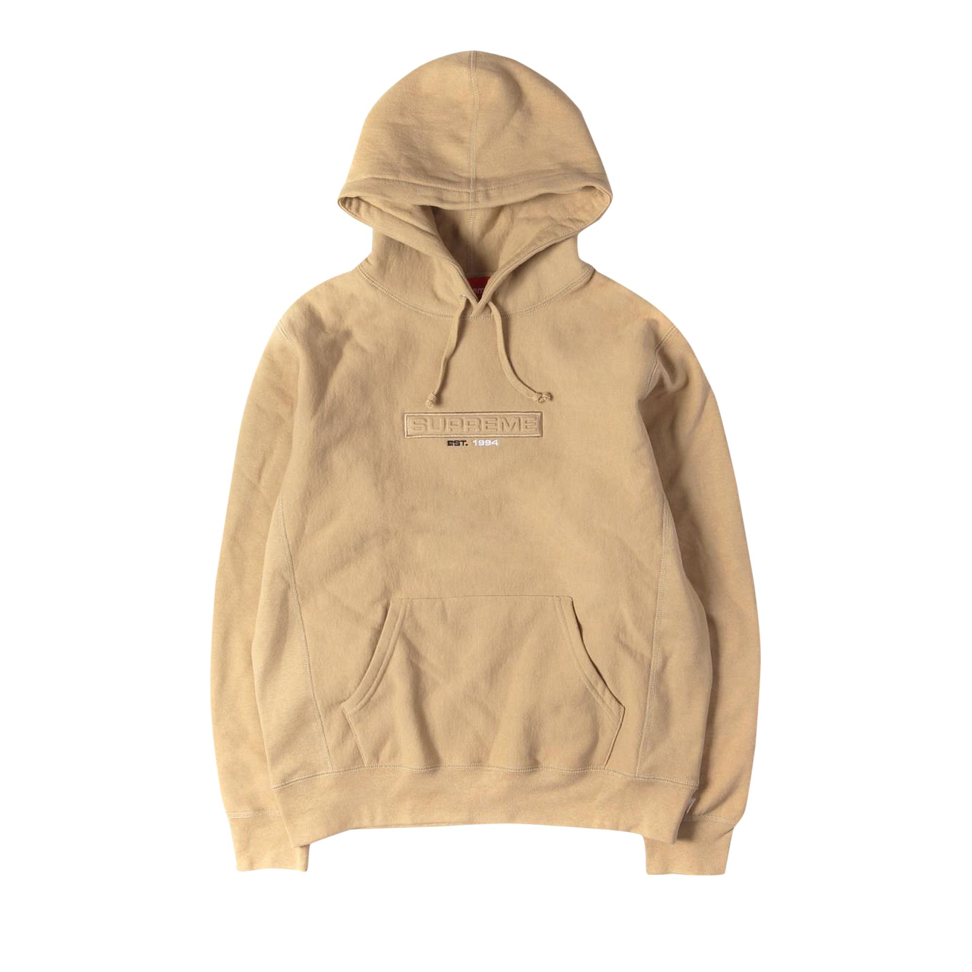 Pre-owned Supreme Embossed Logo Hooded Sweatshirt 'light Brown' | Men's Size M