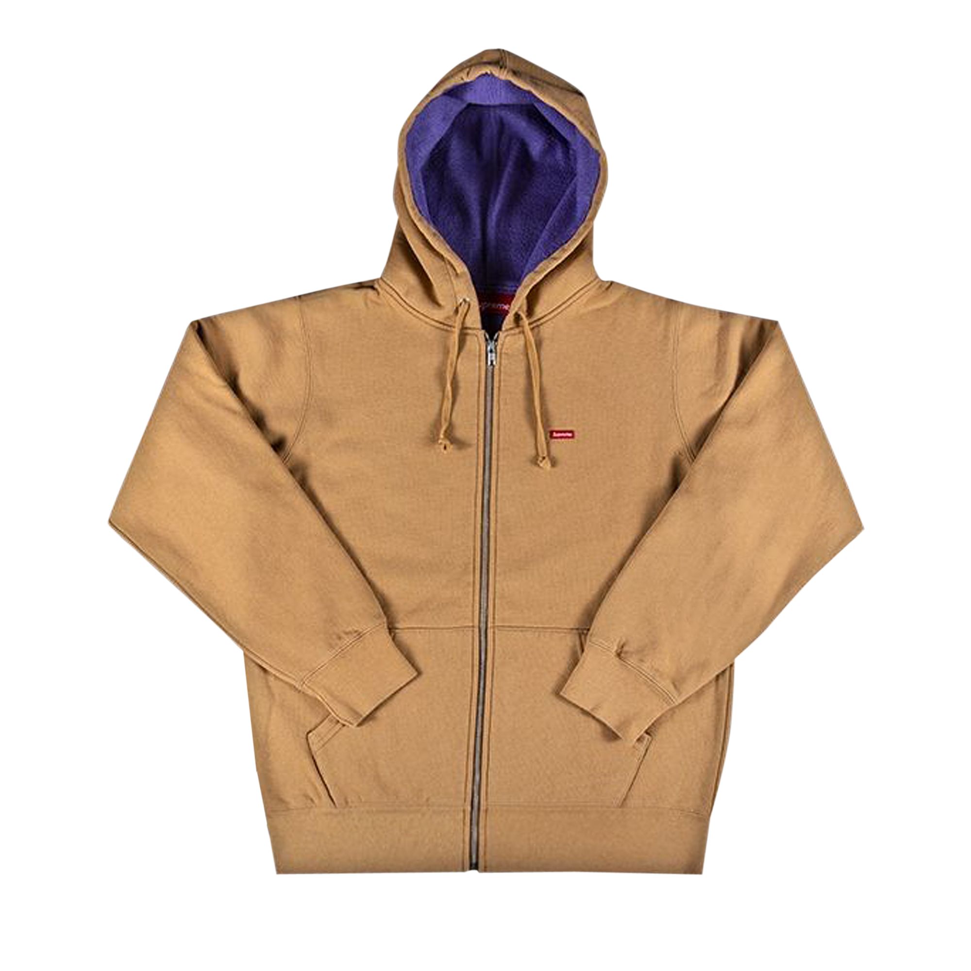Pre-owned Supreme Contrast Zip Up Hooded Sweatshirt 'light Brown'